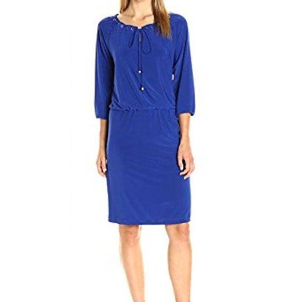 Nine West Blue  Blouson Dress with Eyelets  Size 2 NWT